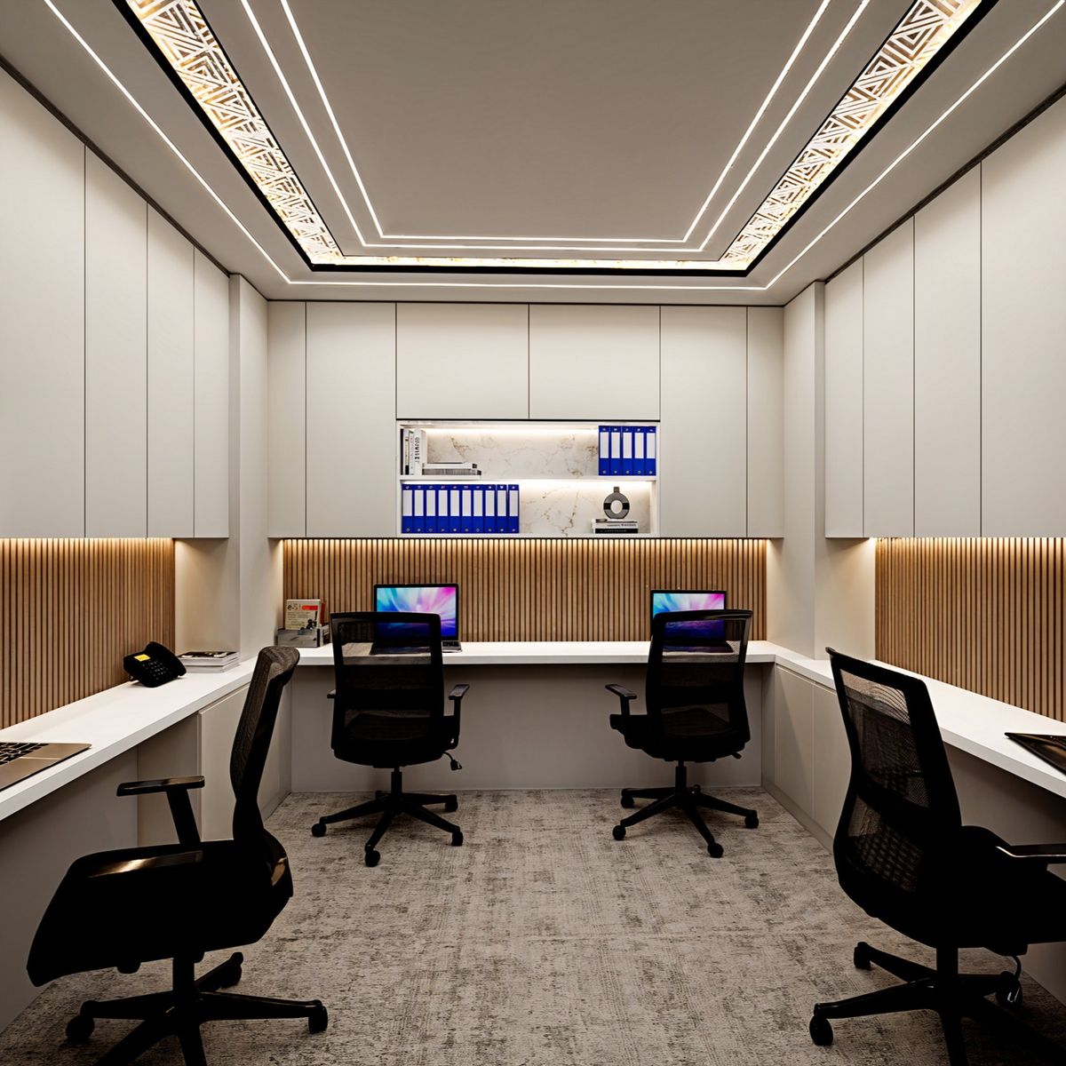 Modern Open-Plan Bench with Under-Desk Mobile Lockable Pedestal #9